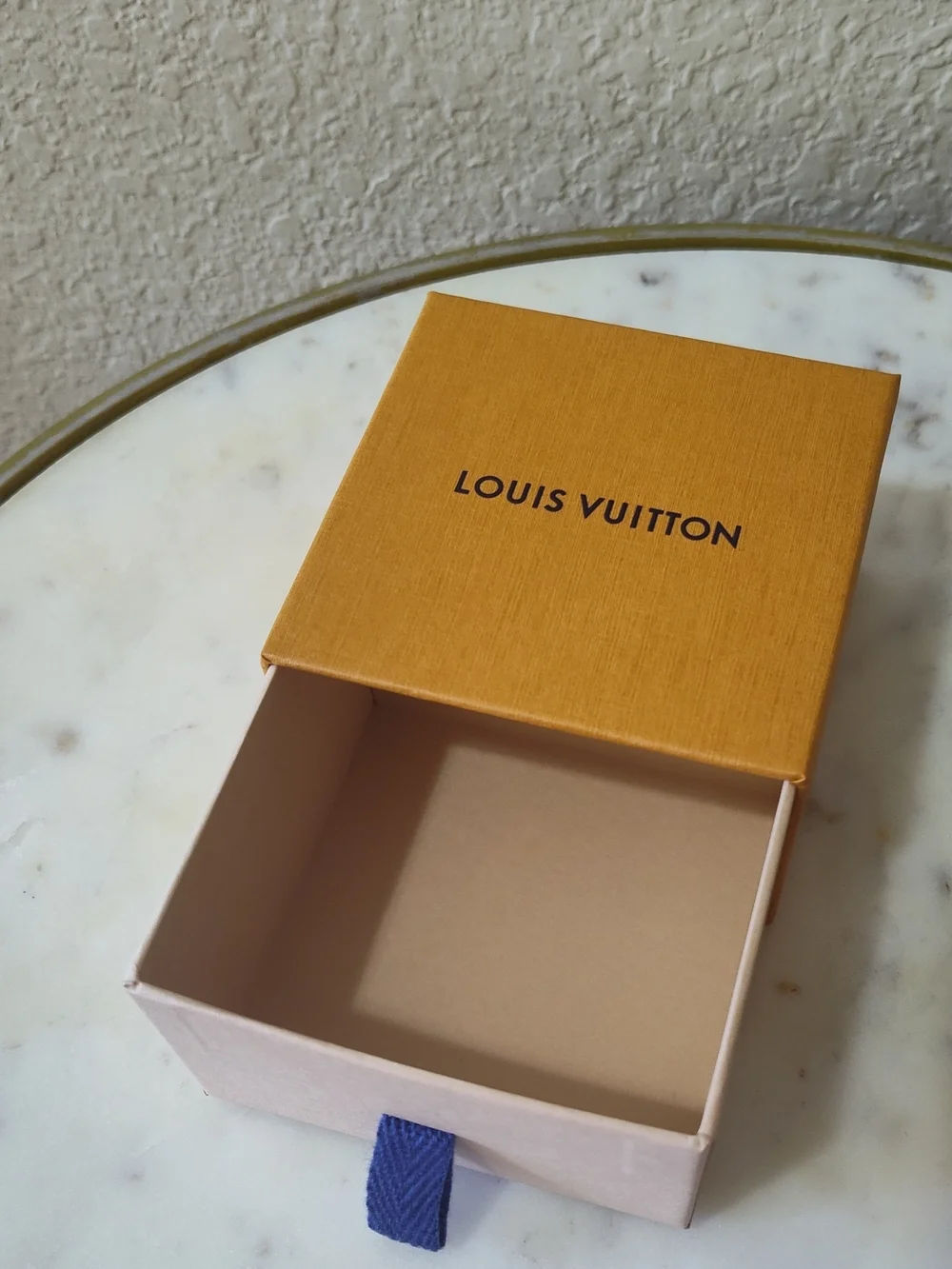 LOUIS VUITTON Small Drawer Gift Box Ribbon Pull Luxury Presentation Box EUC